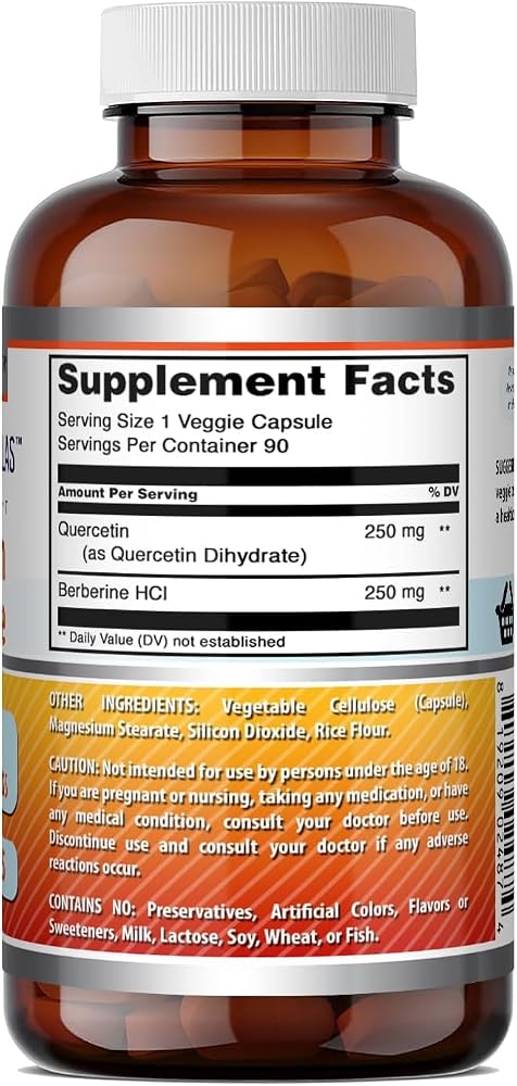 Amazing Nutrition Quercetin Berberine 500 mg - 270 Capsules - image 6