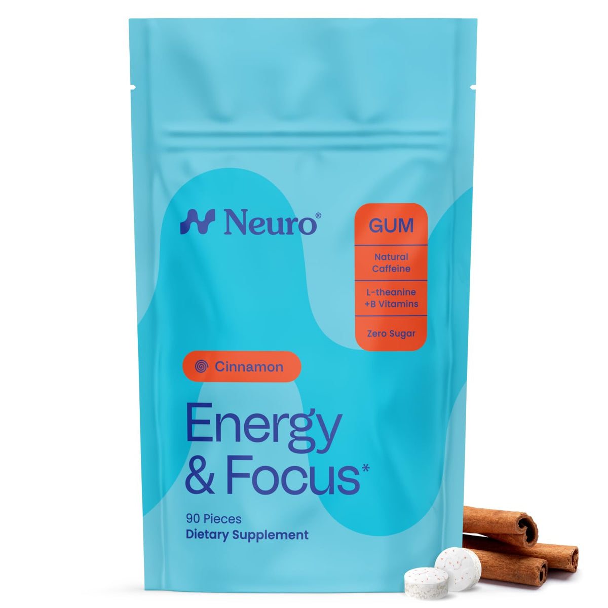 Neuro Energy & Focus Gum Cinnamon - 90 Count