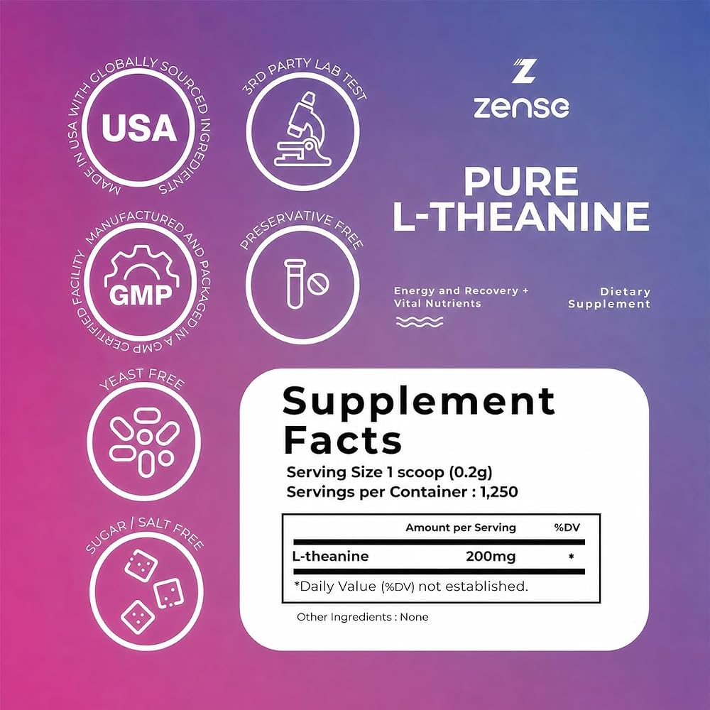 ZENSE Pure L-Theanine Powder 100%