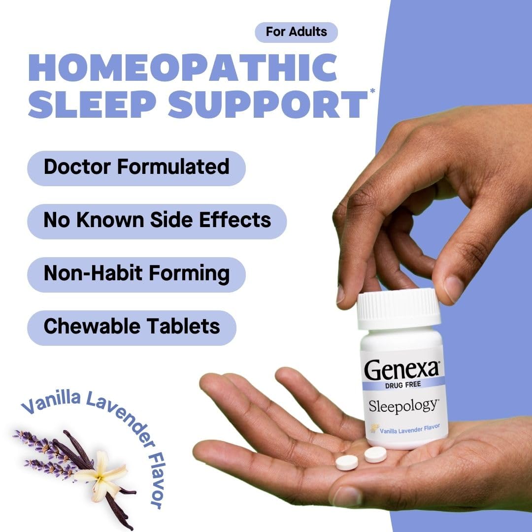 Genexa Sleepology Melatonin-Free Sleep Aid - 60 Chewable Tablets - image 3