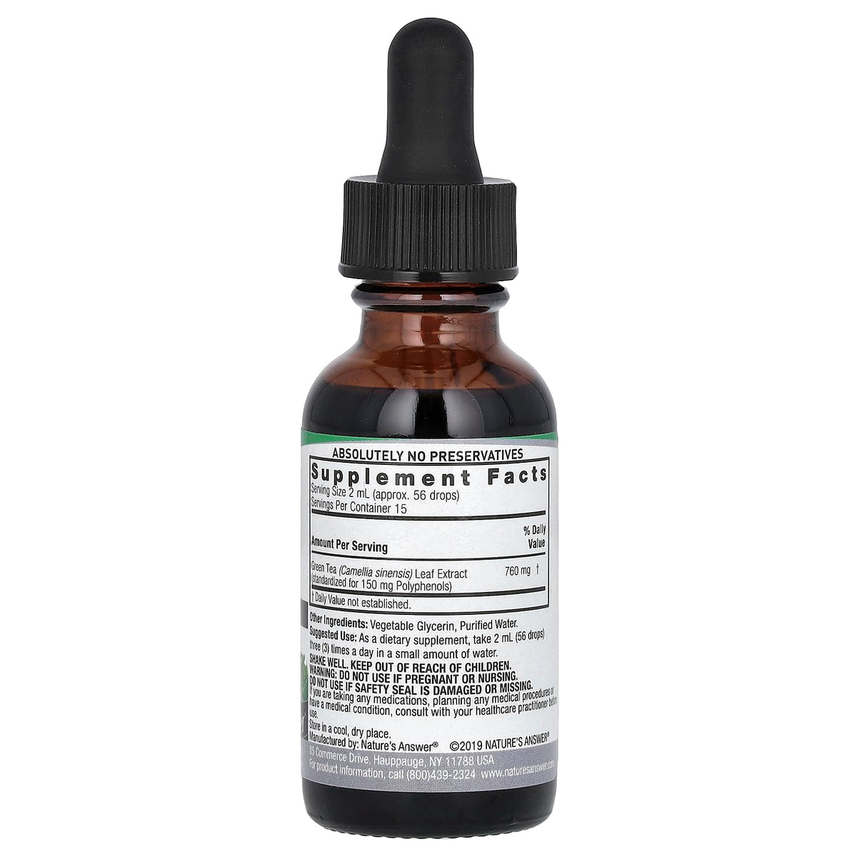 Nature's Answer Green Tea Alcohol Free Liquid - 1 fl oz - image 2