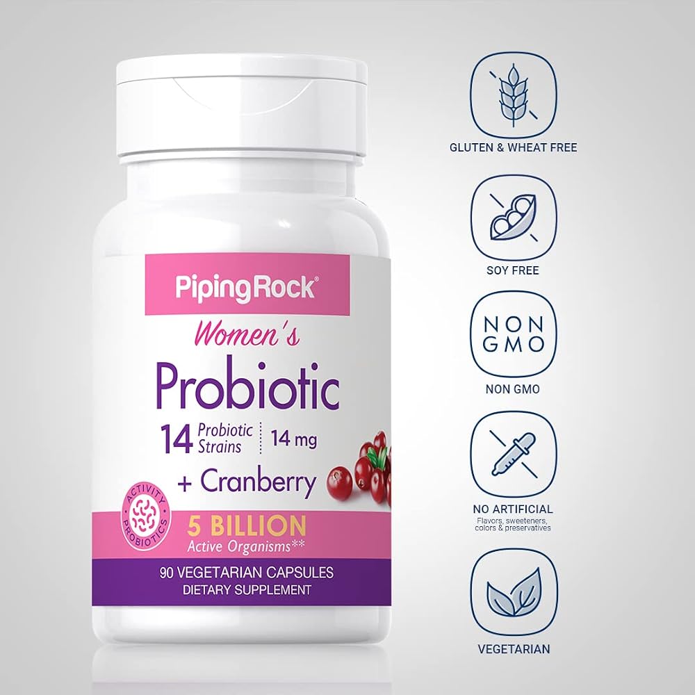 Piping Rock Probiotic with Cranberry for Women - 90 Capsules - image 3