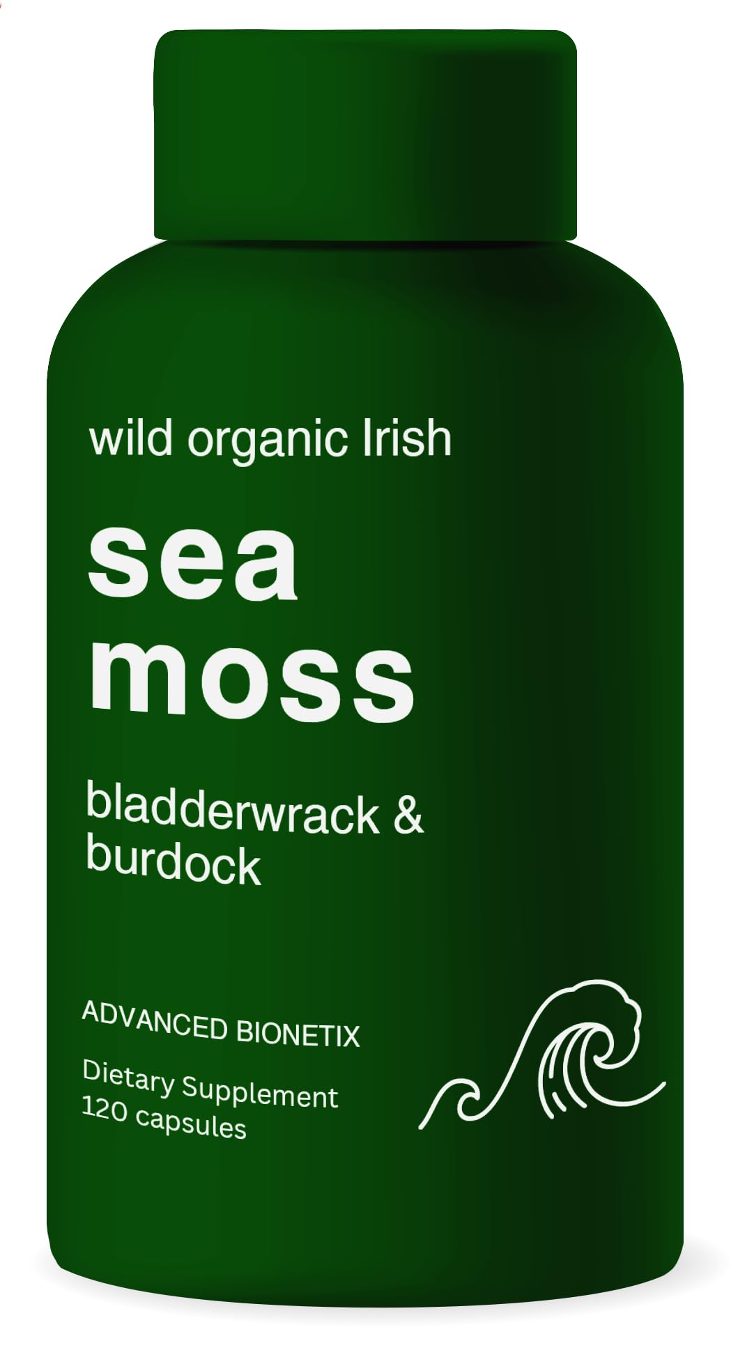 Advanced Bionetix Organic Irish Sea Moss Capsules Thyroid Support - 120 Capsules