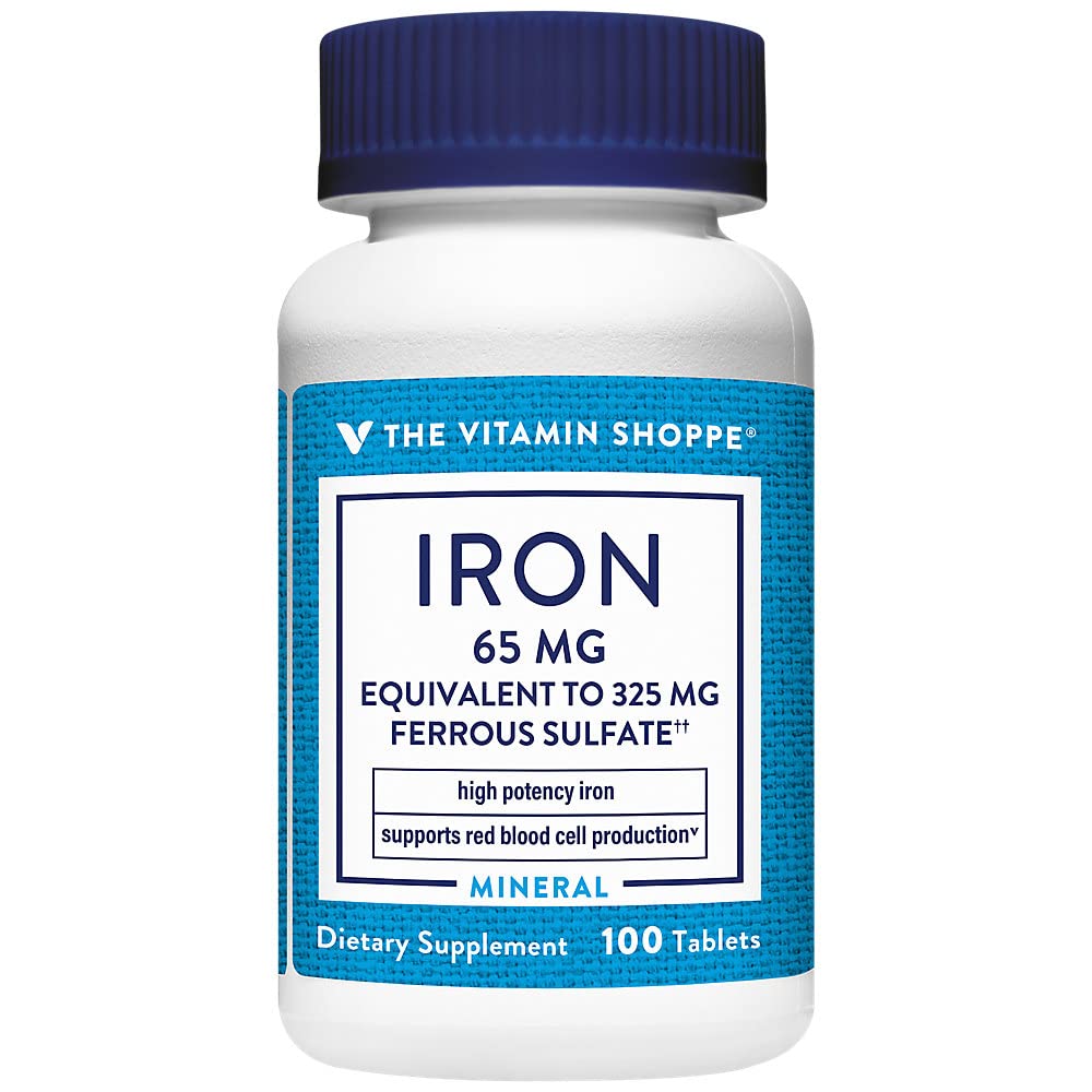 The Vitamin Shoppe Iron 65 MG - 100 Tablets