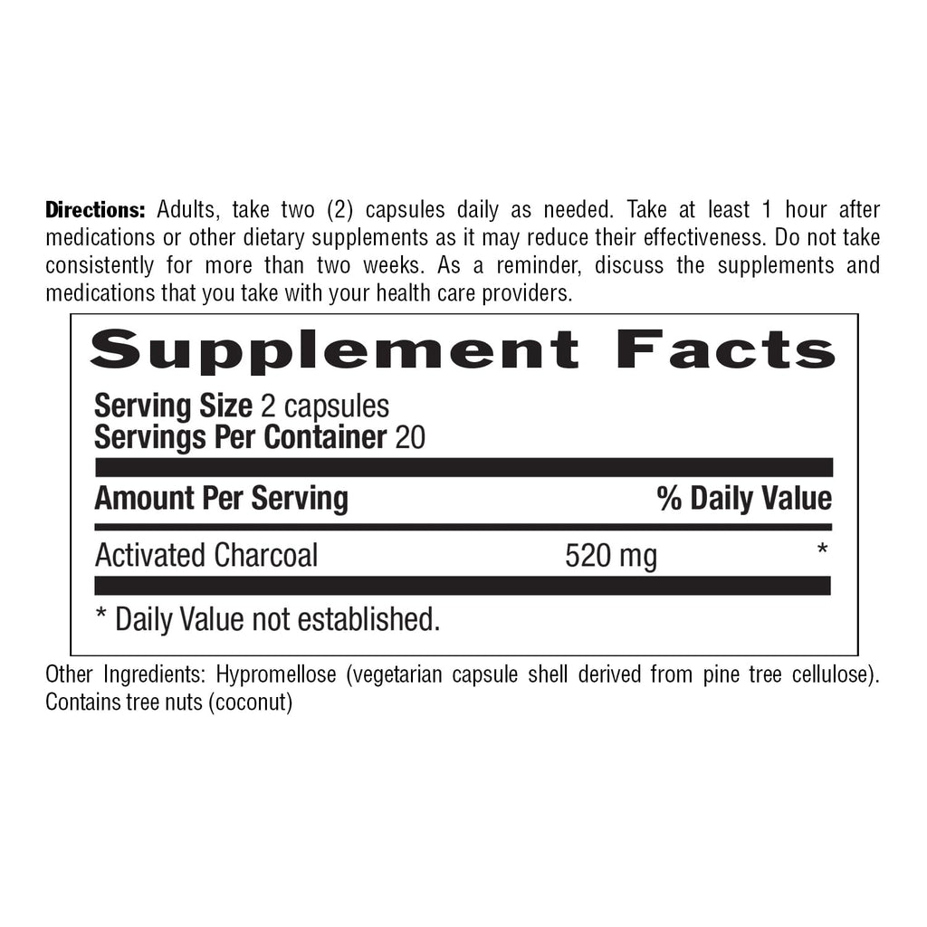 Country Life Coconut Activated Charcoal 260 mg - 40 Vegan Capsules - image 7