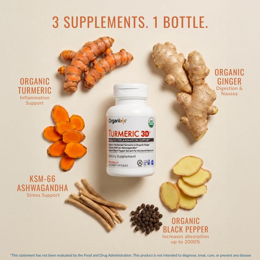 Organixx Organic Turmeric Curcumin with Ashwagandha - 60 Capsules - image 9