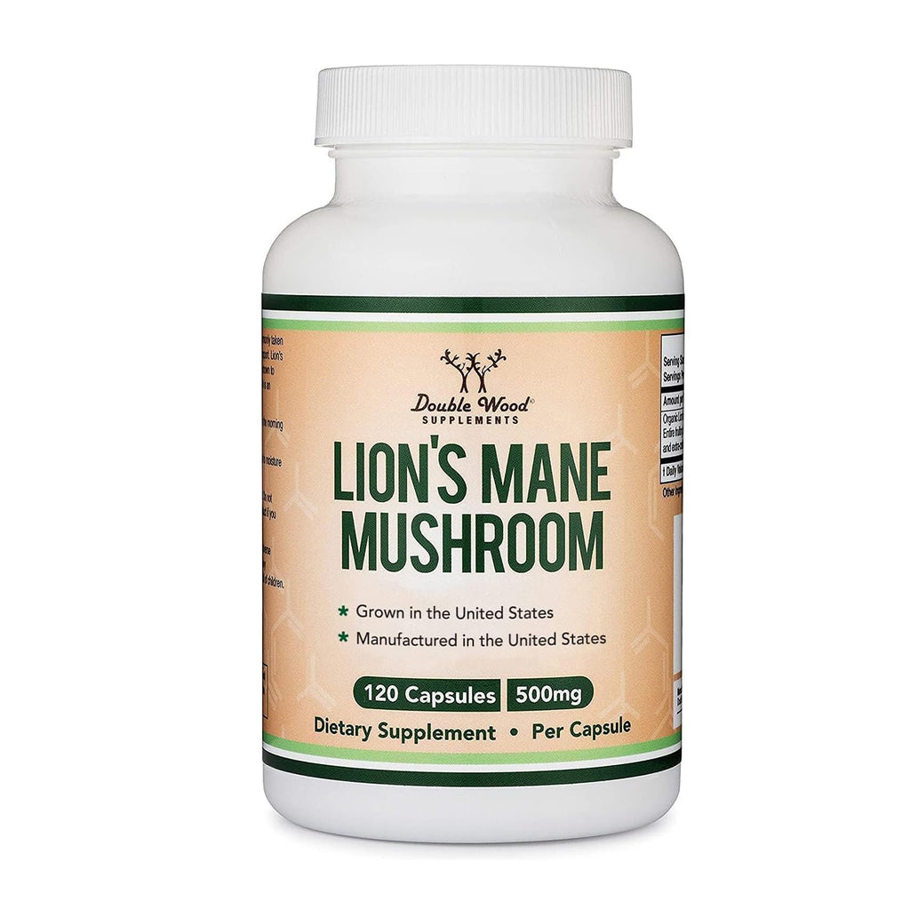 Double Wood Supplements Organic Lion's Mane Mushroom 1000mg - 120 Capsules
