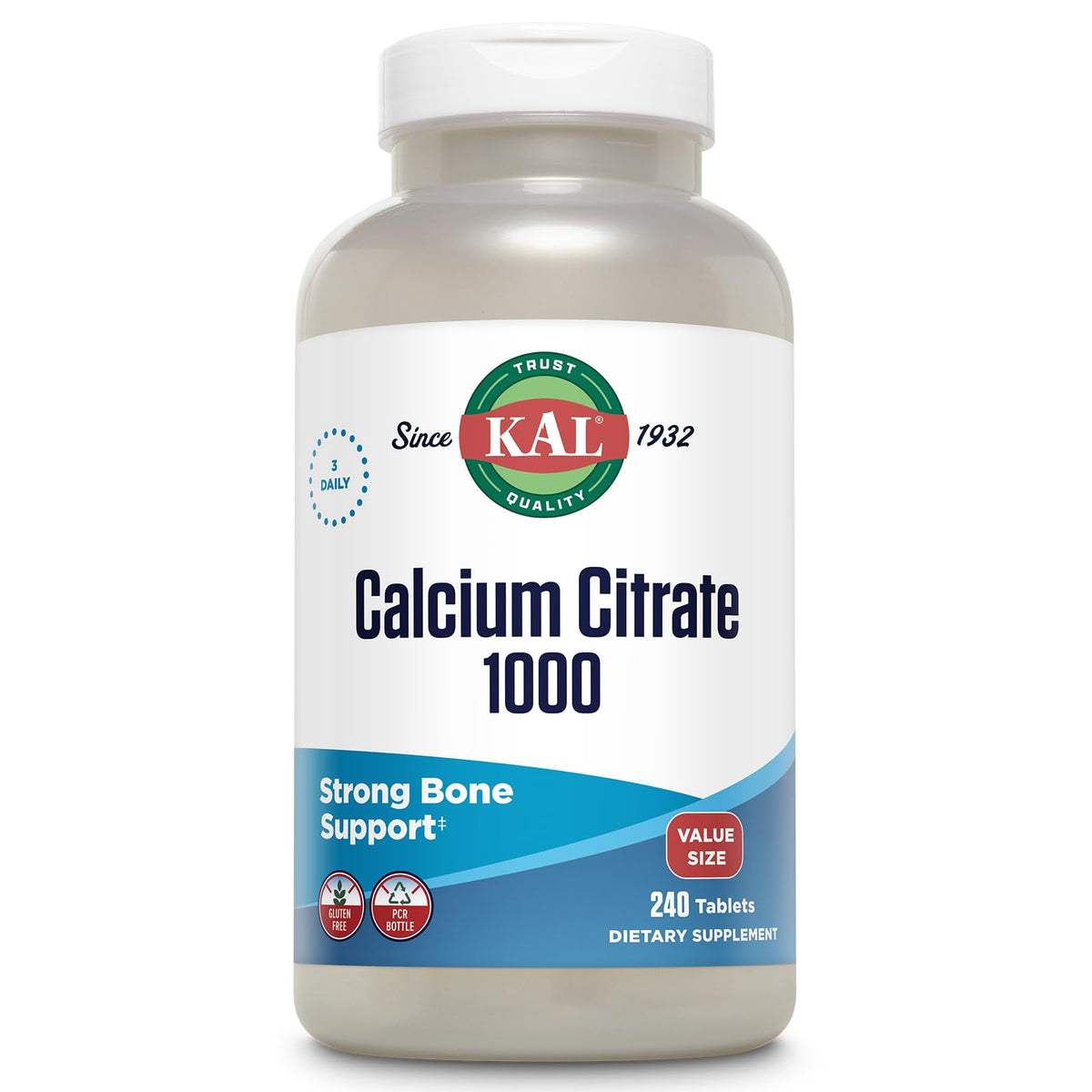 KAL Calcium Citrate 1000 mg - 240 Tablets