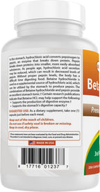Best Naturals Betaine HCL 648 mg - 250 Capsules - image 7