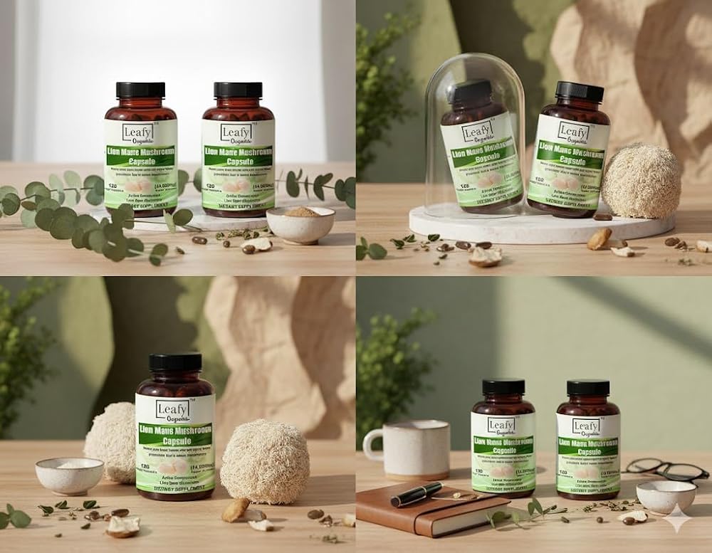 Leafy Organic Lion's Mane Super Mushroom - 120 Vegetarian Capsules - image 4