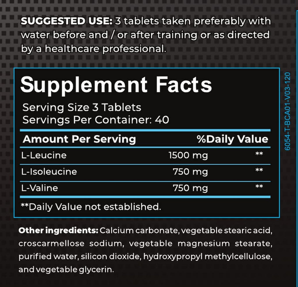 Hybrid Nutraceuticals Nutra BCAA 3000mg Branched Chain Amino Acids - 120 Tablets - image 5