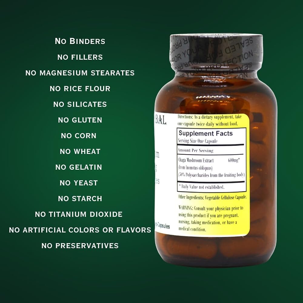 Barlowe's Herbal Elixirs Chaga Mushroom Extract - 60 Capsules - image 4
