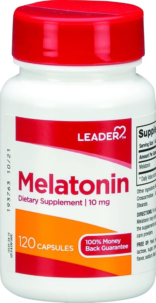 Leader Melatonin 10mg Sleep Support - 120 Capsules