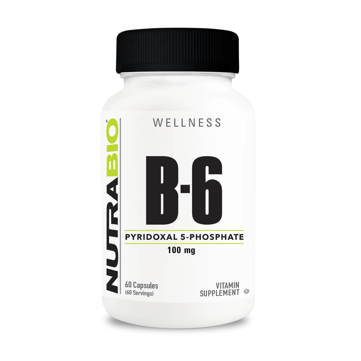 NutraBio Vitamin B6 P5P 100mg - 60 Vegetarian Capsules