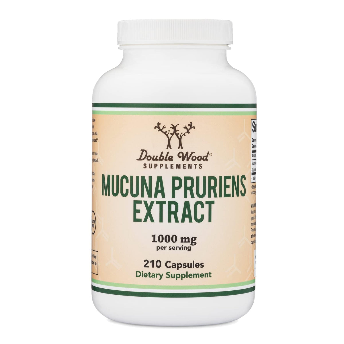 Double Wood Supplements Mucuna Pruriens 20% L-Dopa - 210 Capsules