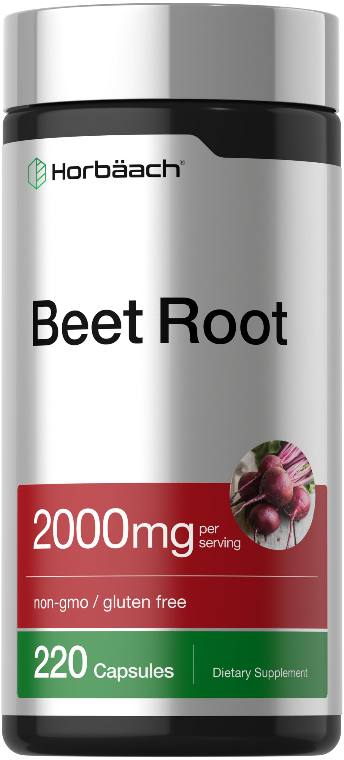 Horbäach Beet Root Powder Herbal Extract - 220 Capsules