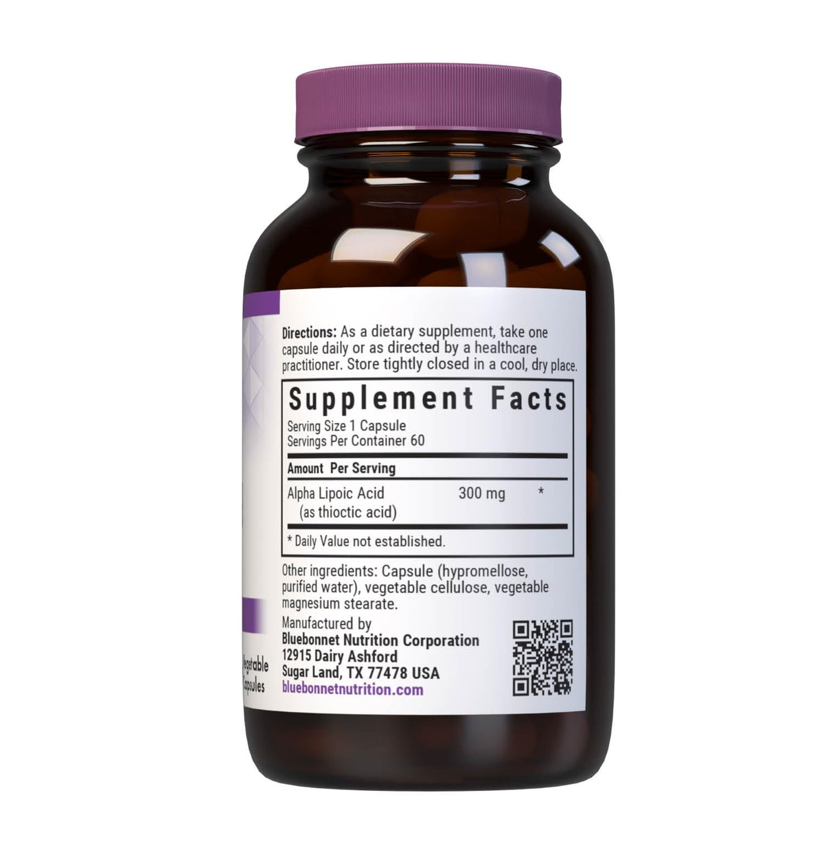BlueBonnet Alpha Lipoic Acid 300mg Nerve Support - 60 Veg Capsules - image 2