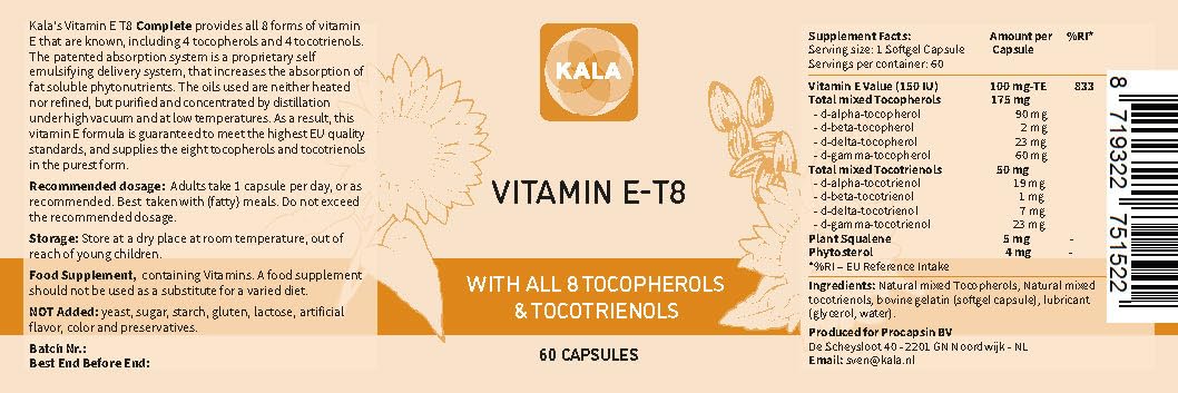 Procapsin Natural Vitamin E Capsules All 8 Forms - 60 Softgels - image 8