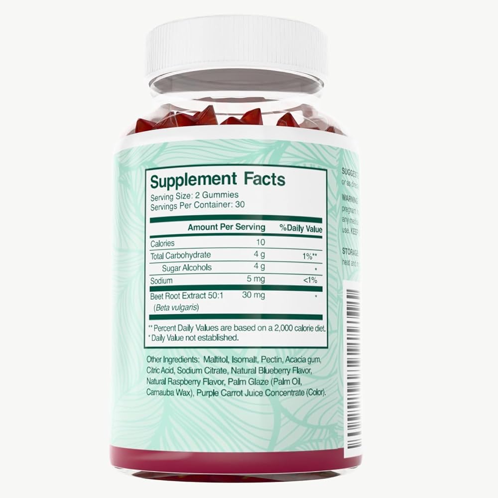 PurePremium Beet Root Gummies 50:1 Extract - 60 Gummies - image 2