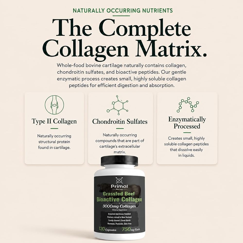 Primal Being Grassfed Beef Cartilage Collagen - 120 Capsules - image 5