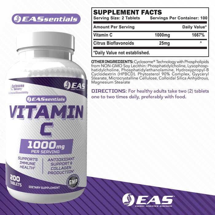 EAS Vitamin C 1000mg Cyclosome Delivery - 200 Tablets - image 2