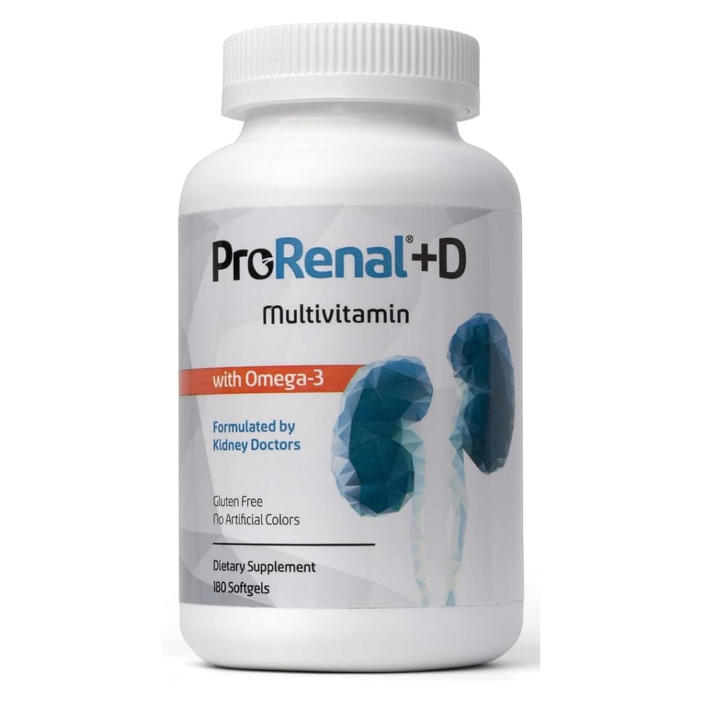 Nephroceuticals ProRenal+D Kidney Multivitamin with Omega-3 - 180 Softgels