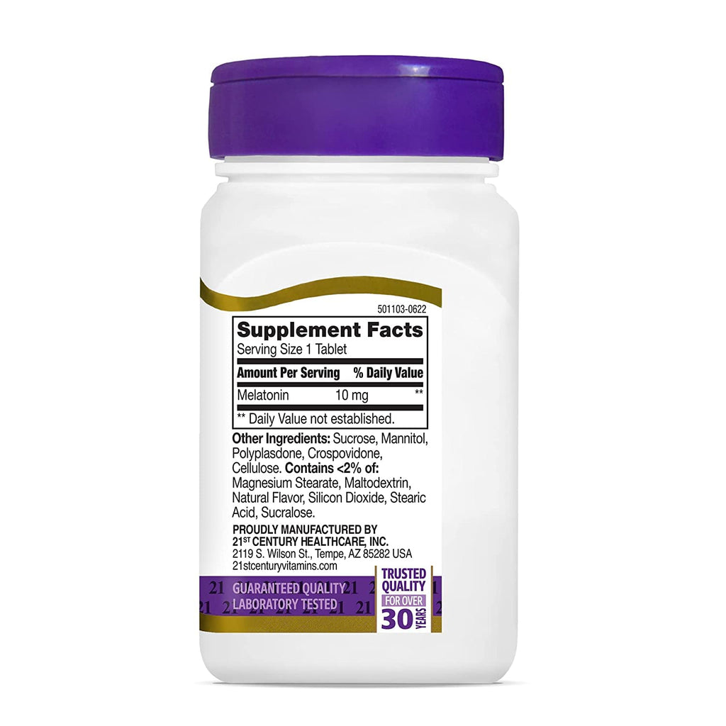 21st Century Melatonin Quick Dissolve Tablets Cherry 10 mg - 120 Tablets - image 2