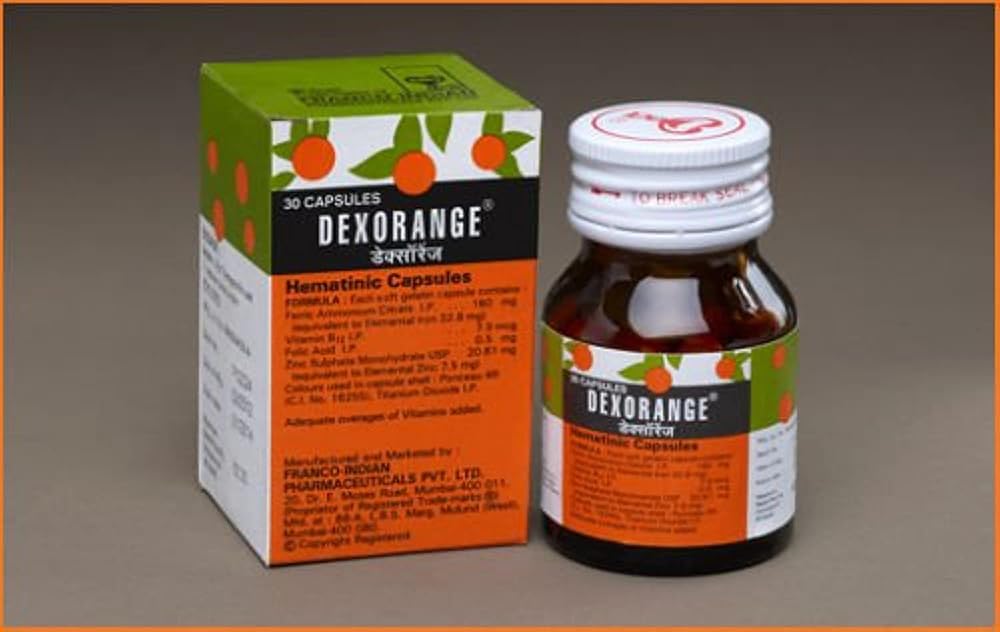 Dexorange Iron Hematinic Capsules - 30 Capsules