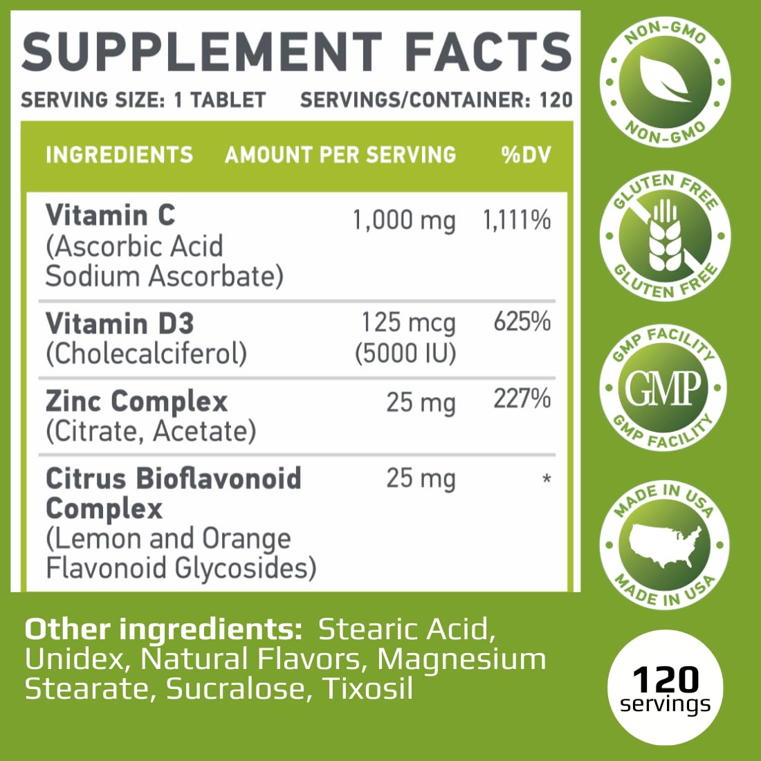 Muscle Food Labs C D Z Chewables Vitamin C 1000mg - 120 Tablets - image 5