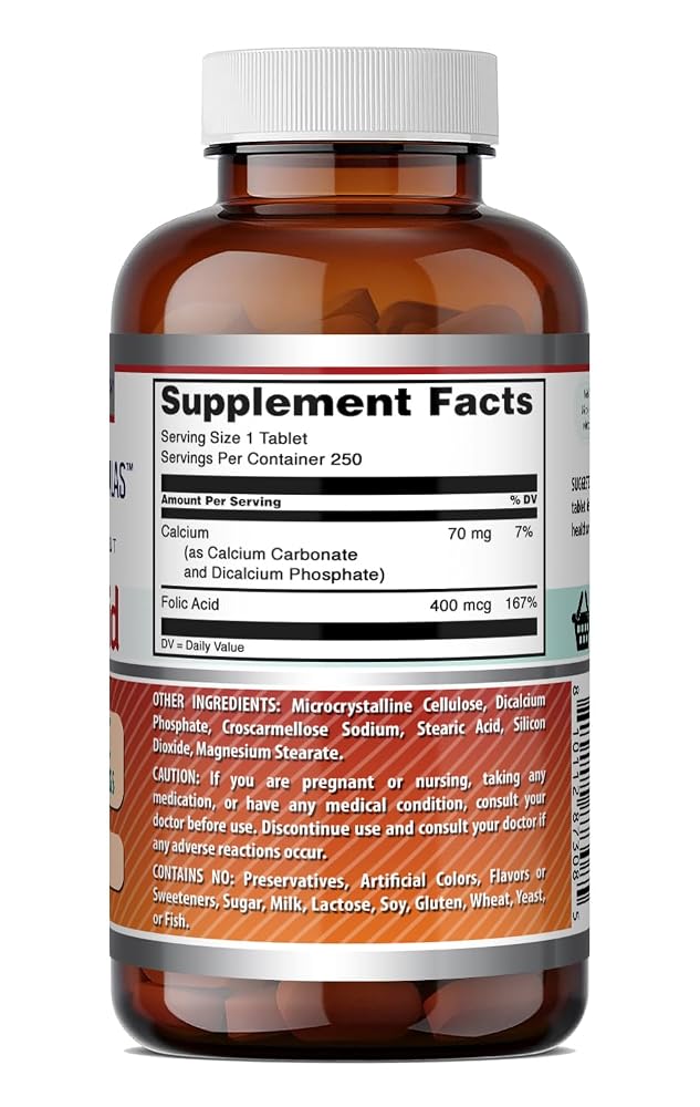 Amazing Formulas Folic Acid (Vitamin B9) 400 mcg