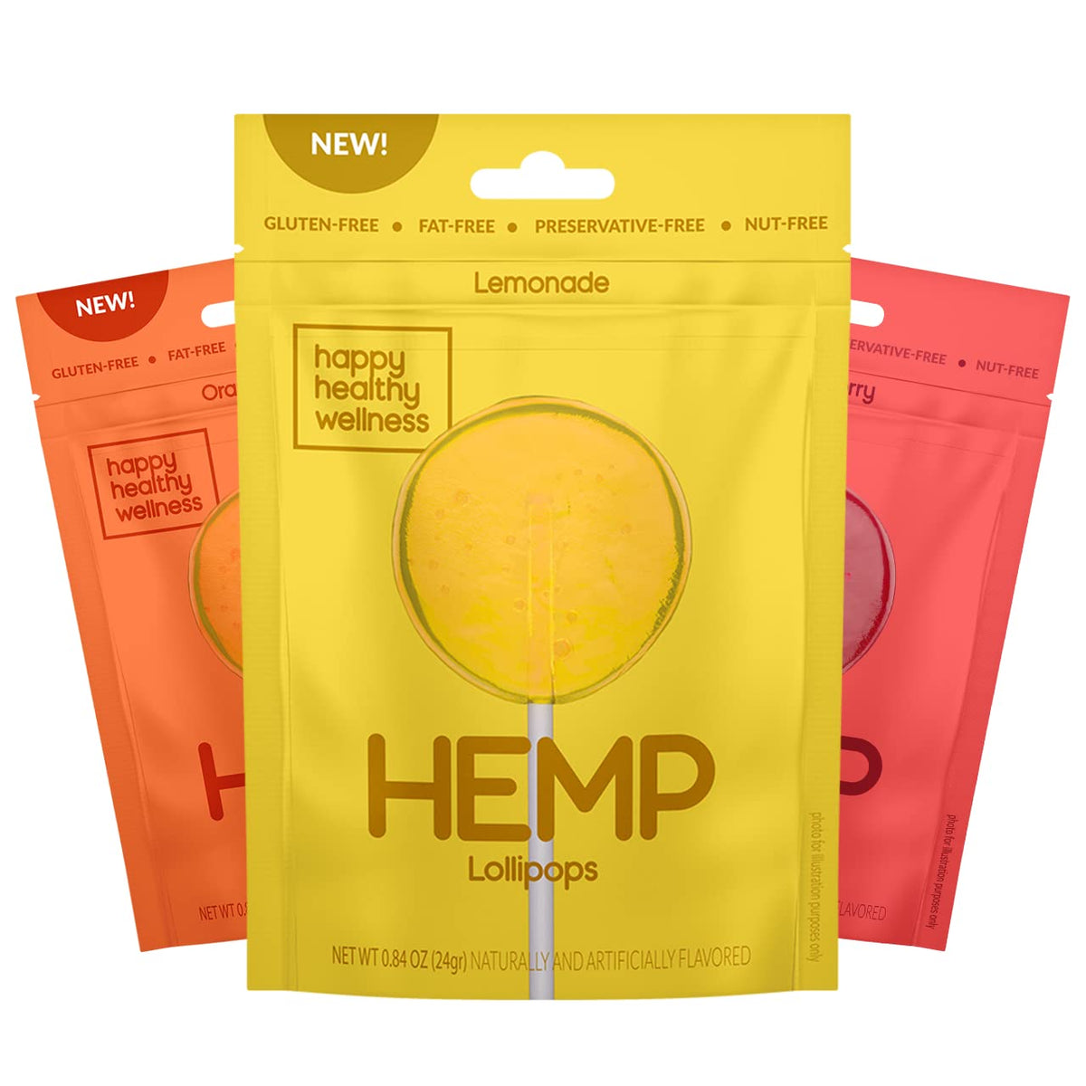 Happy Healthy Wellness Hemp Lollipops - 9 Count