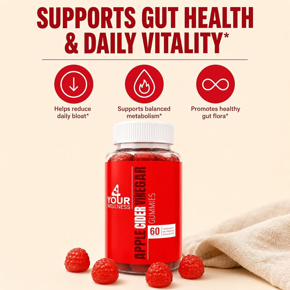4 Your Wellness Apple Cider Vinegar Gummies 1000mg - 60 Gummies - image 5
