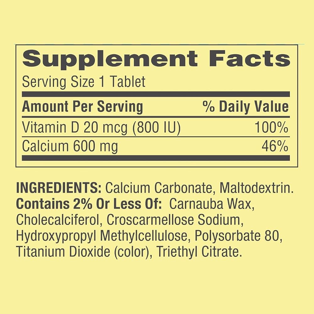 GoodDealsHouse Spring Valley Calcium 600 mg + Vitamin D - 500 Tablets - image 5