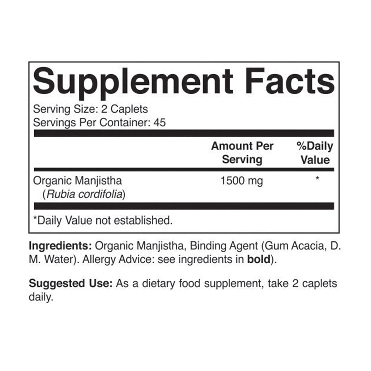 Brieofood Organic Manjistha 1500mg - 90 Vegetarian Tablets - image 3