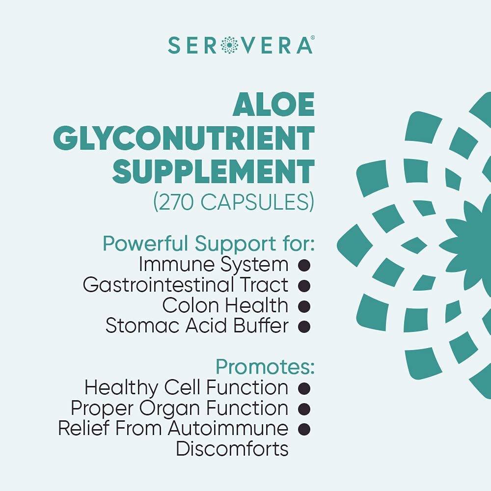 SEROVERA AMP Organic Aloe Glyconutrient Supplement - 270 Capsules - image 2