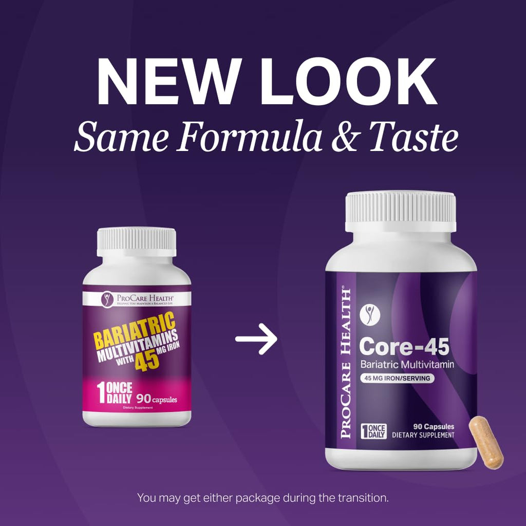 ProCare Health Core-45 Bariatric Multivitamin 45mg Iron - 90 Capsules - image 3