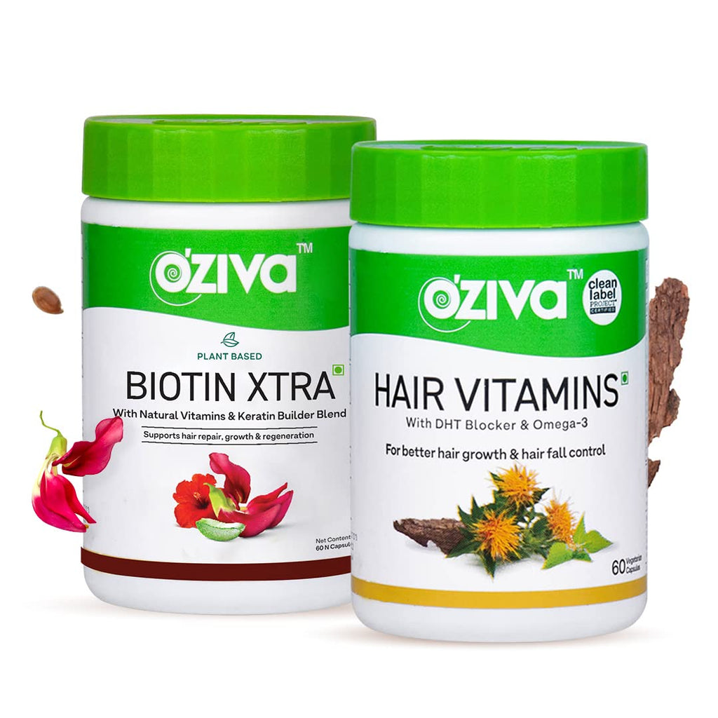 OZiva Hair Vitamins Capsules with Keratin Builder - 2 Count