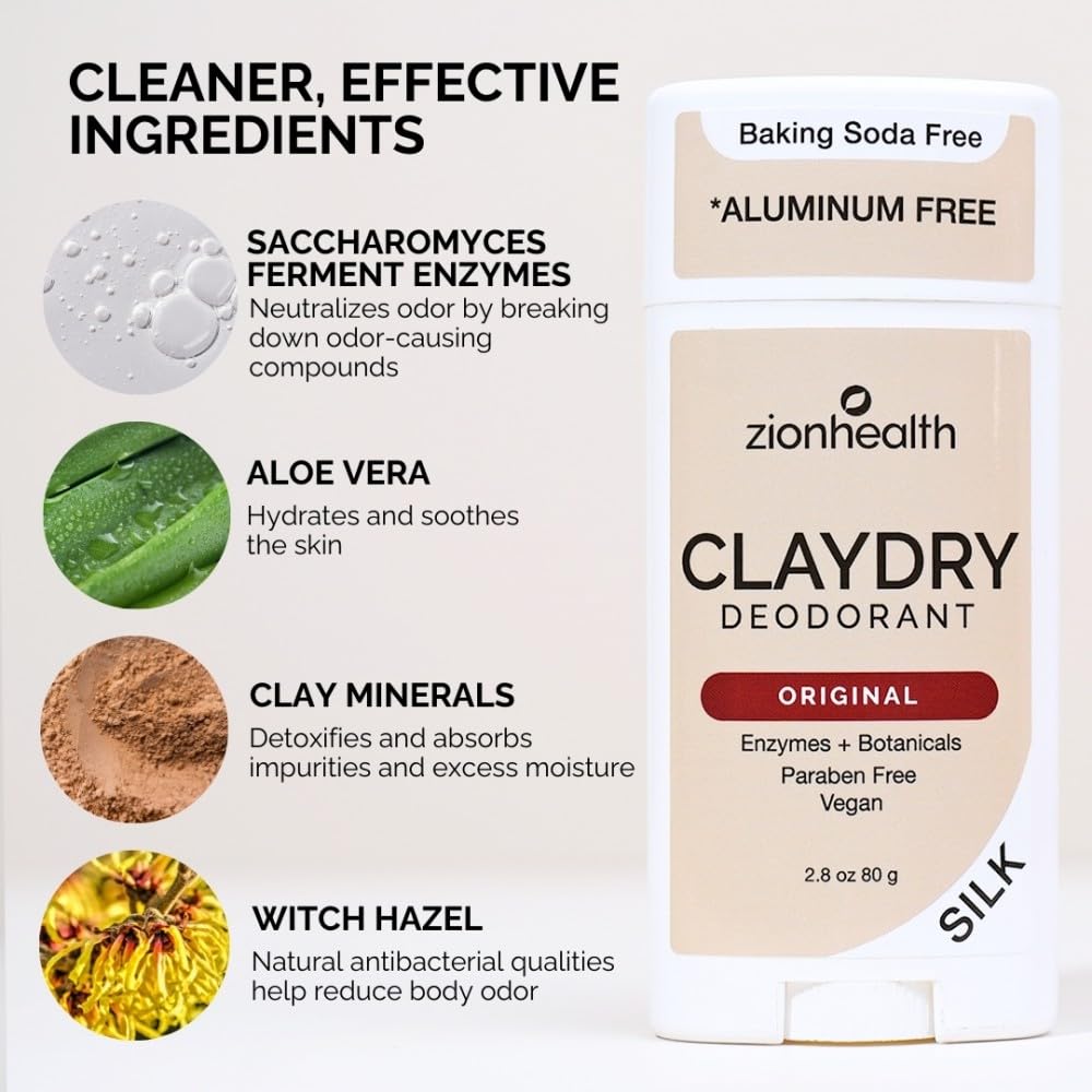 Zion Health Clay Dry Silk Original Deodorant - 2.8 oz Stick - image 4
