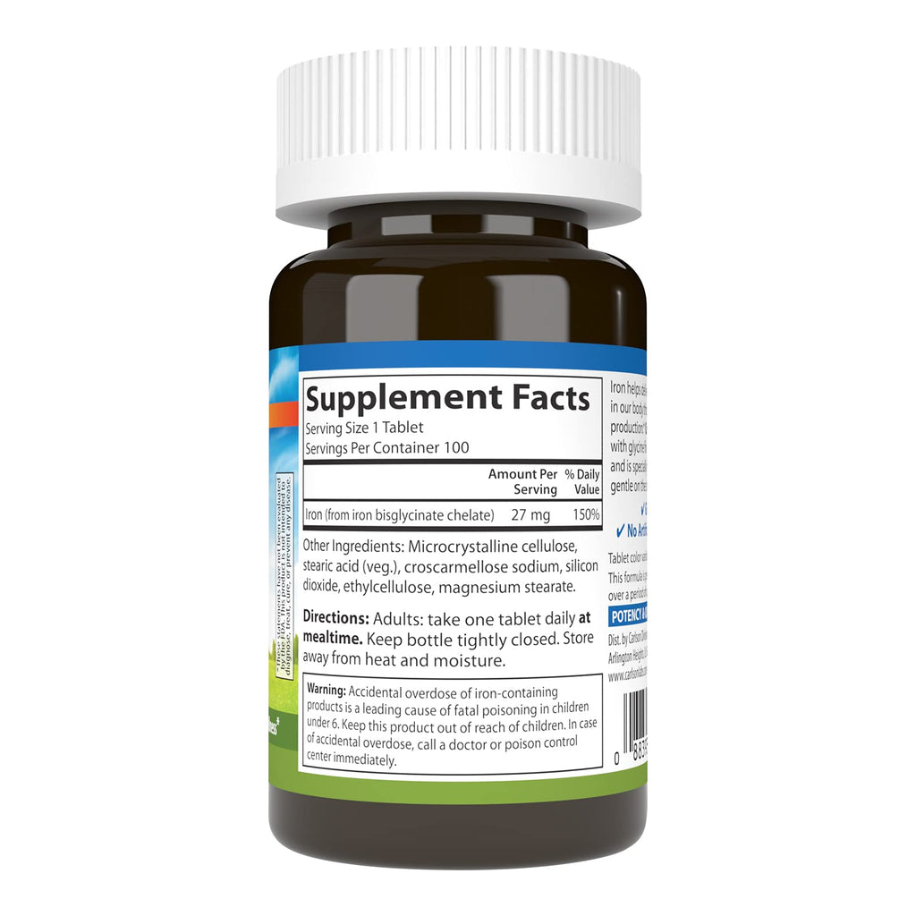 Carlson Chelated Iron 27 mg - 100 Tablets - image 2