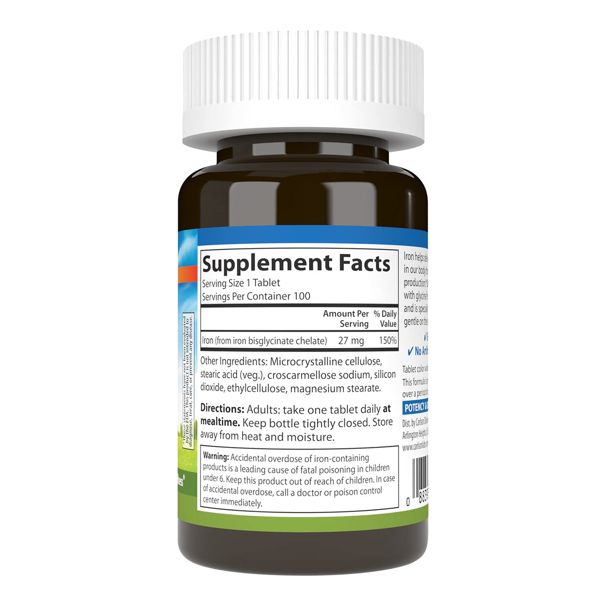 Carlson Chelated Iron 27 mg - 100 Tablets - image 2
