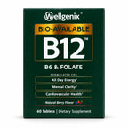 Wellgenix Bio-Available Sublingual B12 B6 Folate Vitamin - Formulated