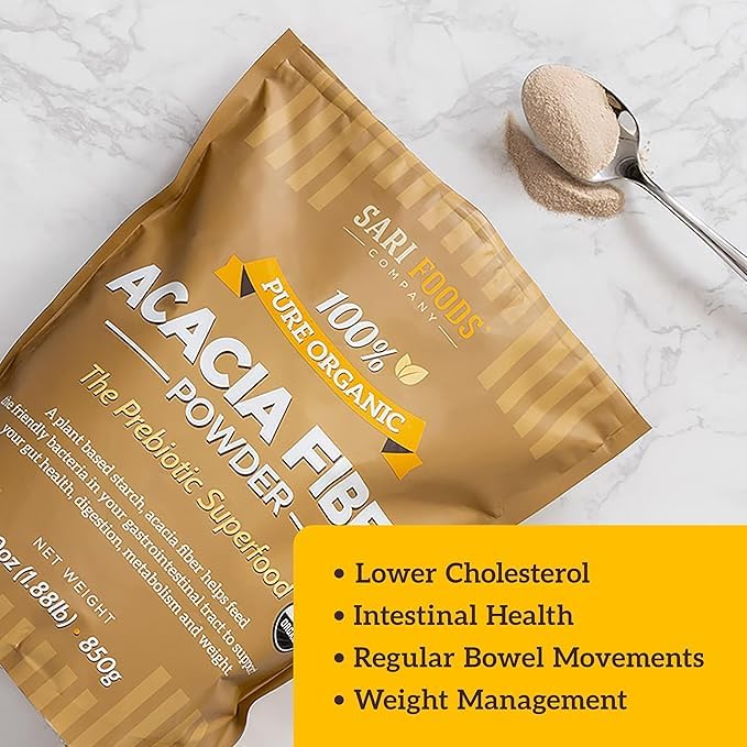 Sari Foods Organic Acacia Fiber Powder for Gut Health - 30 oz - image 3
