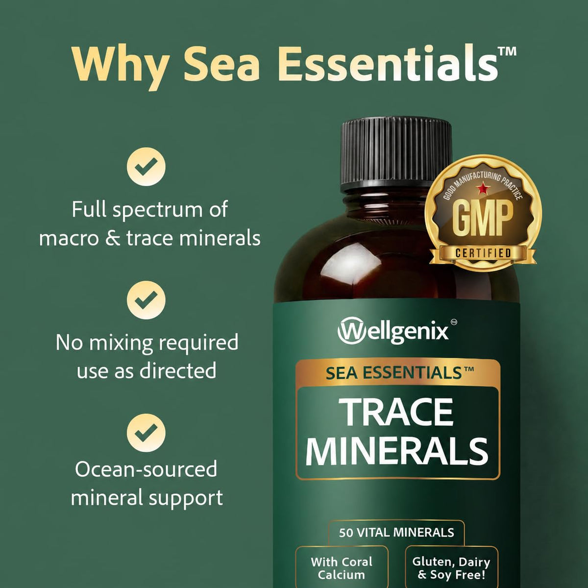 Wellgenix Sea Essentials Liquid Trace Minerals - 32 Fl Oz - image 3