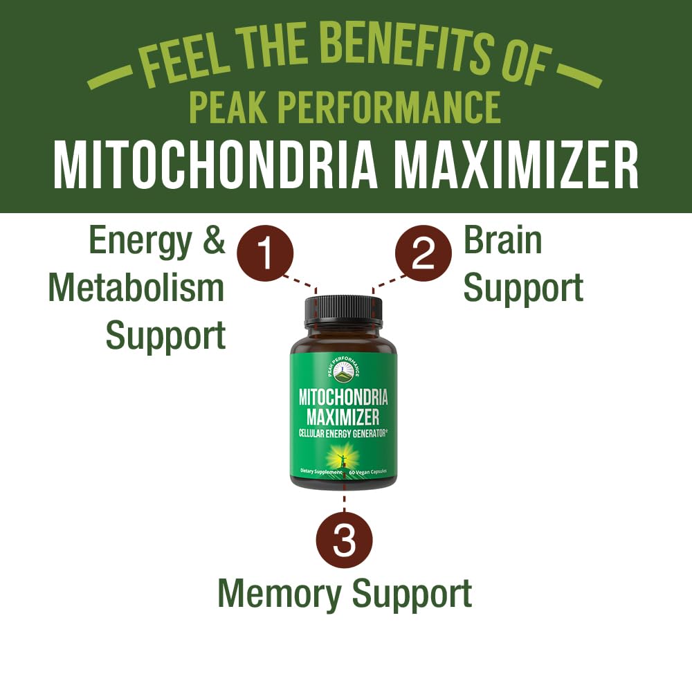 Peak Performance Mitochondria Maximizer with CoQ10 and PQQ - 60 Capsules - image 2