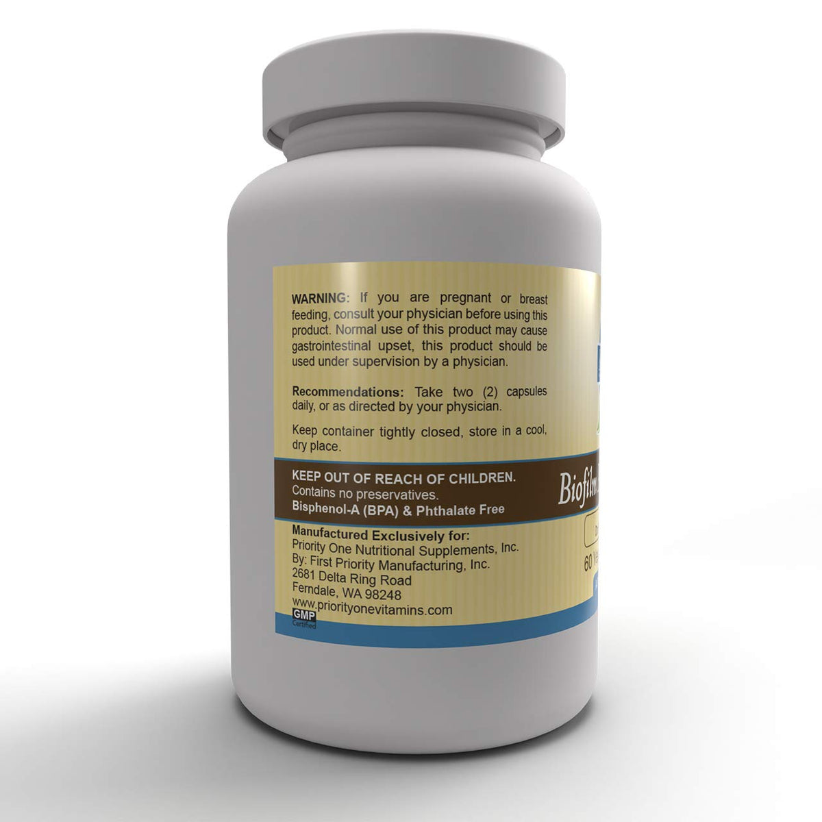 Priority One Biofilm Phase-2 Advanced - 60 Vegetarian Capsules - image 4