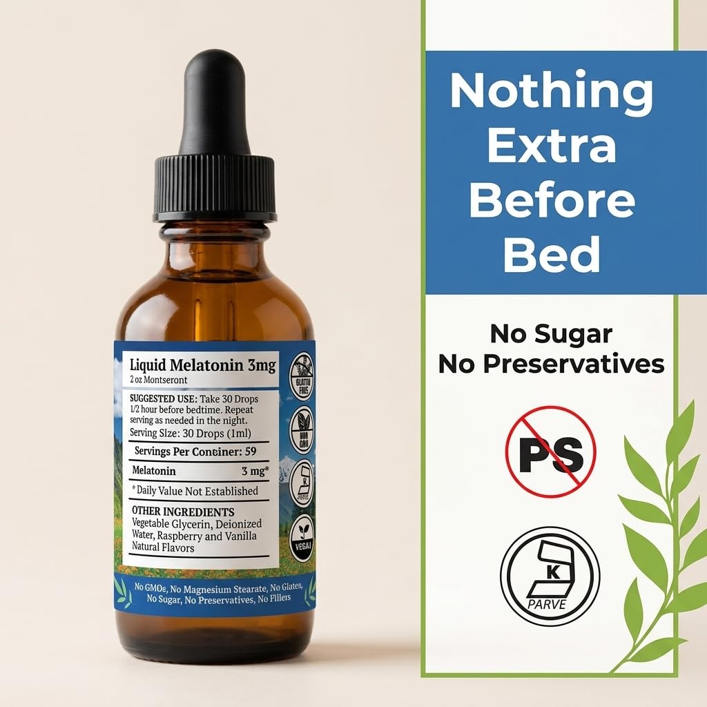 Pure Mountain Botanicals Liquid Melatonin 3mg Drops, Sugar Free - 2 oz - image 5