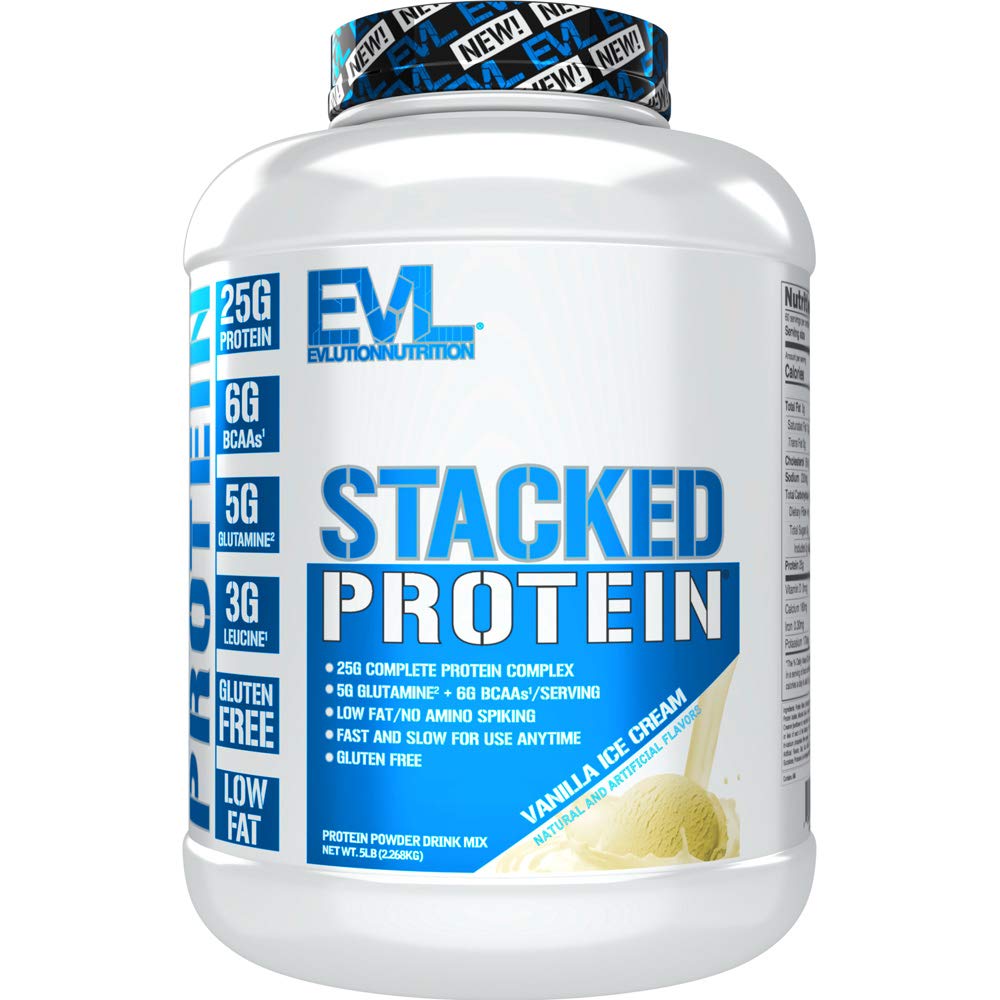 Evlution Nutrition Stacked Protein Powder Vanilla Ice Cream - 5 LB