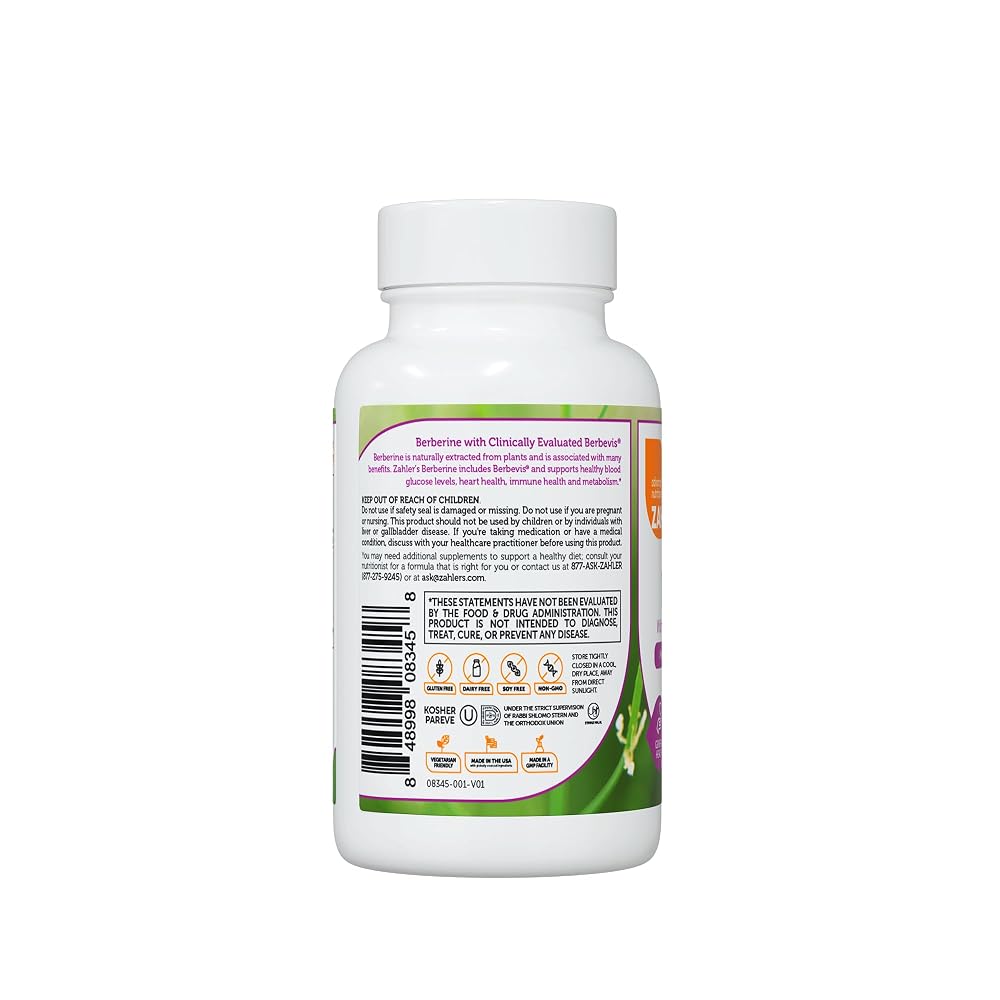 Zahler Berberine Herbal Supplement for Metabolism Support - 60 Capsules - image 4