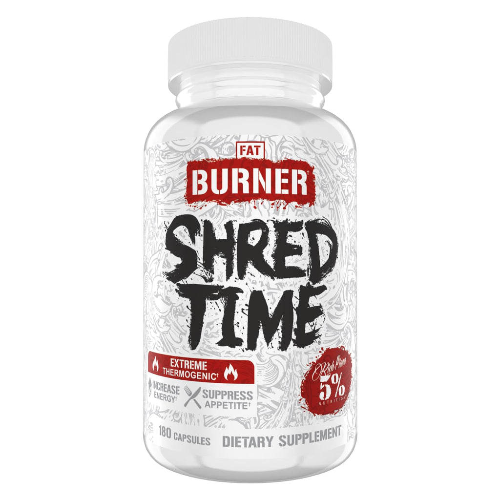 5% Nutrition Shred Time Fat Burner Capsules - 180 Count