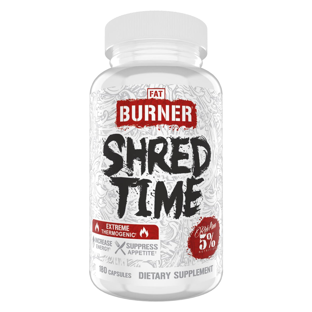 5% Nutrition Shred Time Fat Burner Capsules - 180 Count